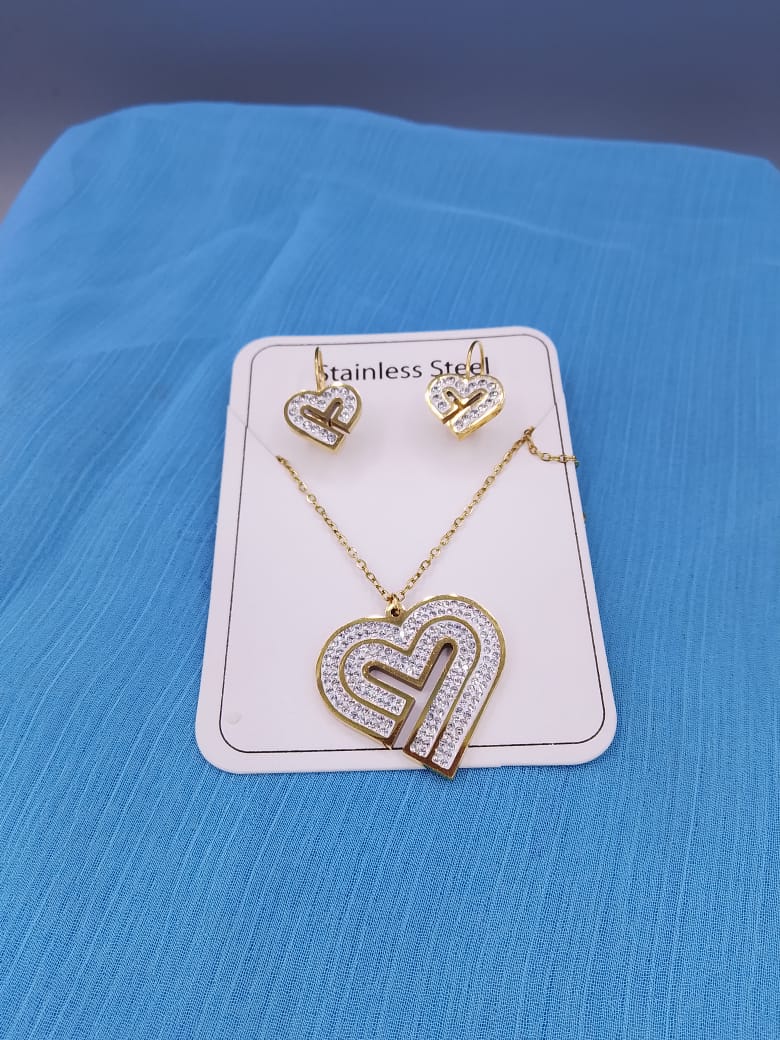 Heart Neckless Set  For Women